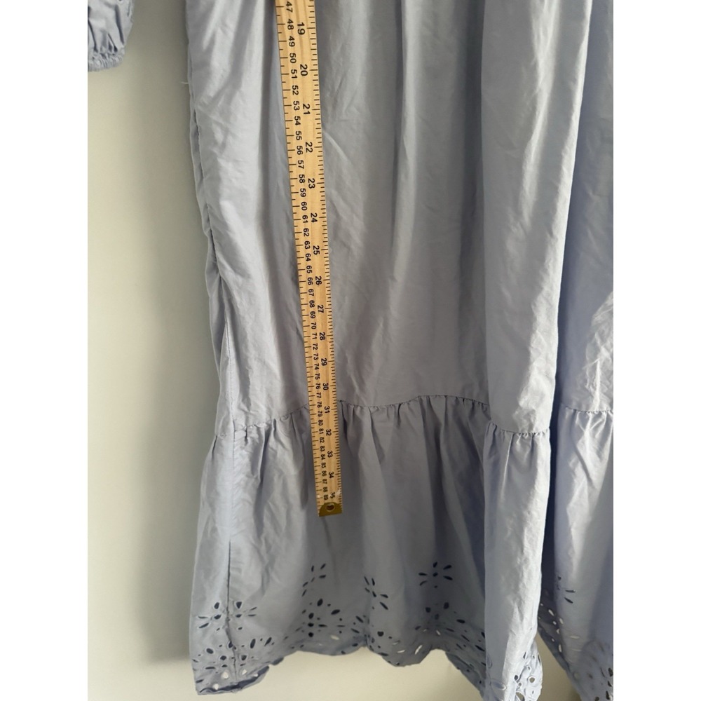 Anthropologie Light Blue Eyelet Midi Dress - Picture 8 of 10